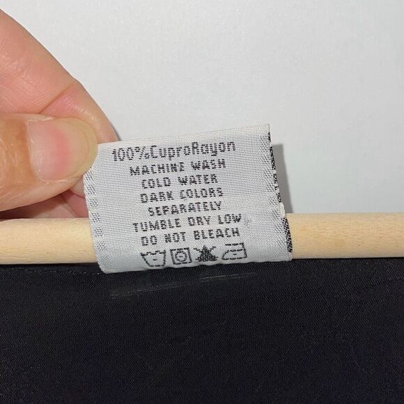 Click Color Me Cotton Womens 3/4 Sleeve Flowy Crinkle Layer Midi Dress Black XXL - Picture 6 of 8